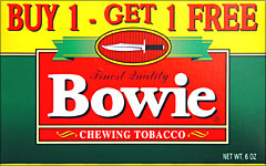 BOWIE CHEWING TOBACCO -PROMOTIONAL CARTON 